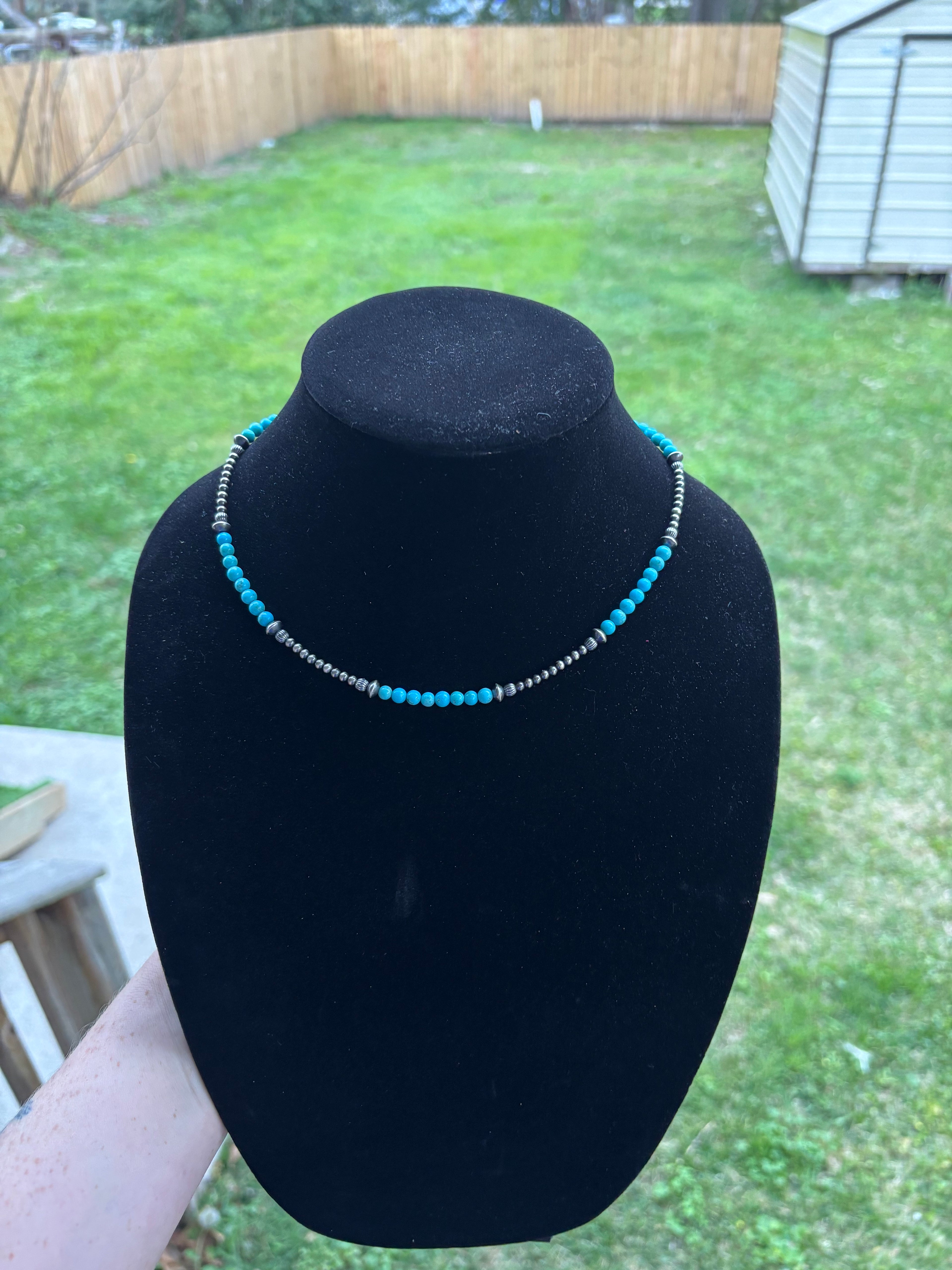 Kingman and pearl necklace