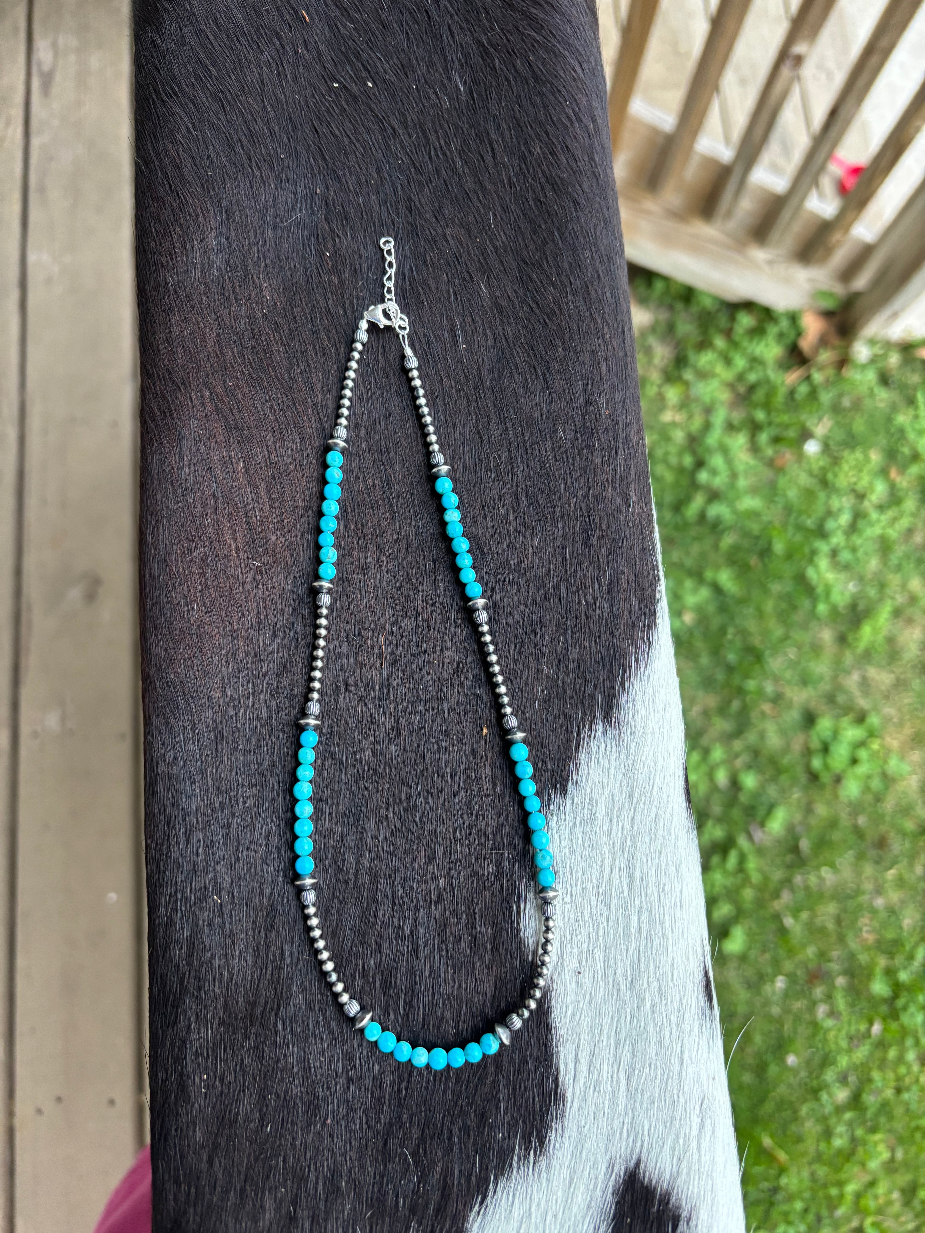 Kingman and pearl necklace