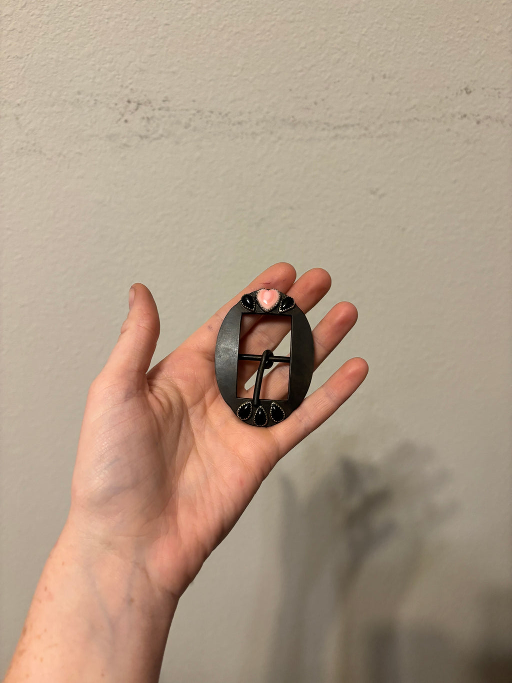Pink Conch/ Black Onyx Headstall Buckle